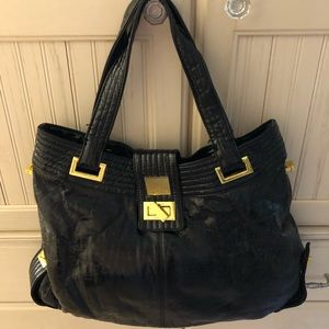 Large leather shoulder bag